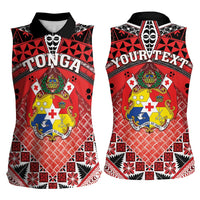 Personalised Tonga Constitution Day Women Sleeveless Polo Shirt 150 Years Jubilee - Polynesian Pride