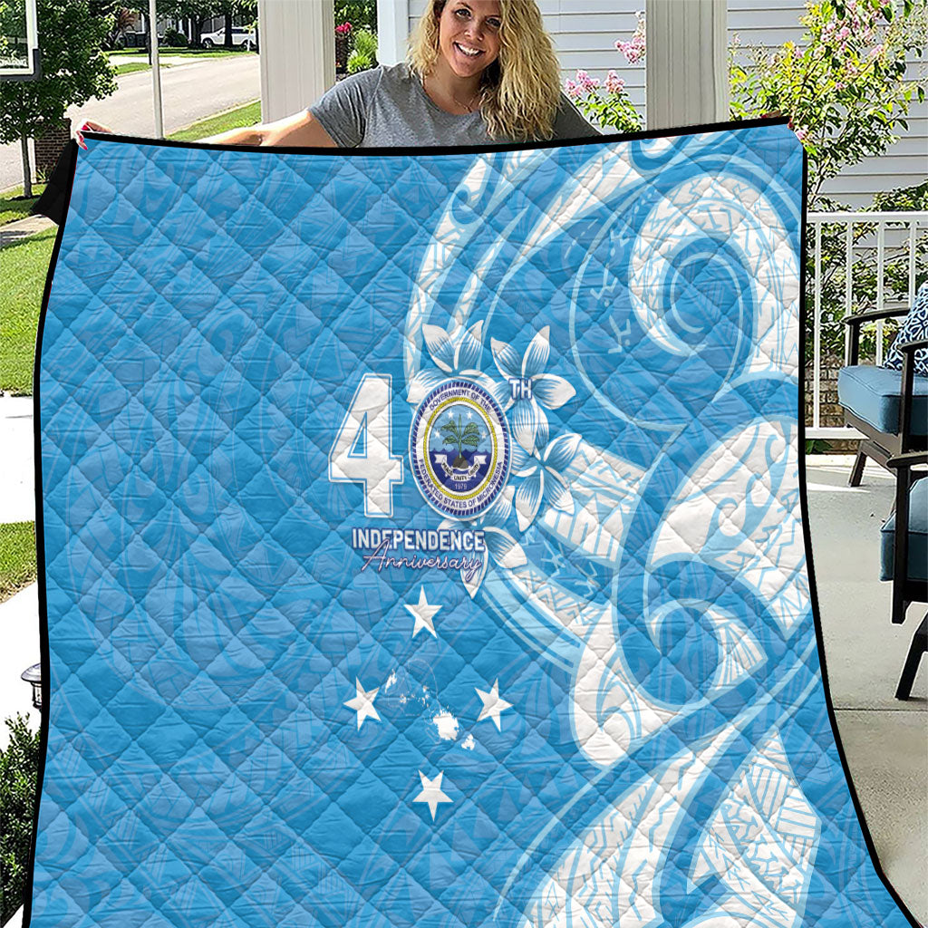 FSM Micronesia Quilt 40th Independence Anniversary LT05 Blue - Polynesian Pride
