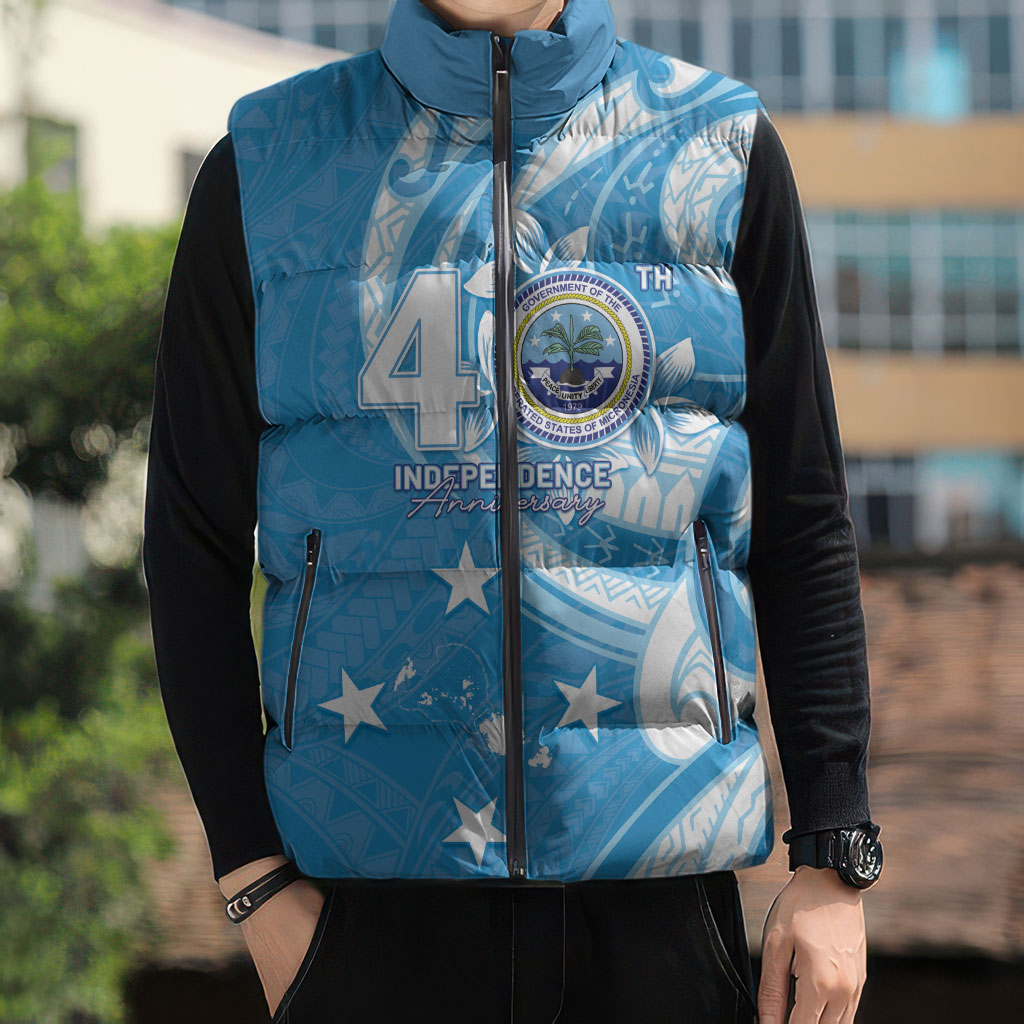 FSM Micronesia Sleeveless Puffer Jacket 40th Independence Anniversary LT05 - Polynesian Pride