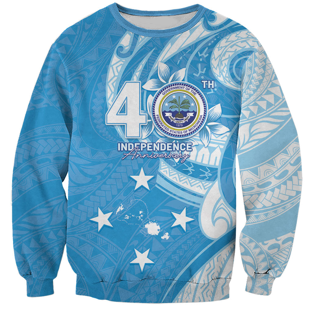 FSM Micronesia Sweatshirt 40th Independence Anniversary LT05 Unisex Blue - Polynesian Pride