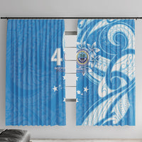 FSM Micronesia Window Curtain 40th Independence Anniversary LT05 With Hooks Blue - Polynesian Pride