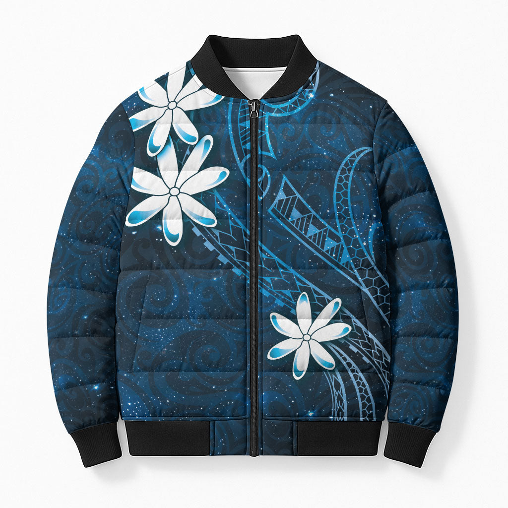Tahiti Matarii Bomber Puffer Jacket Tahitian Spring Blue Galaxy LT05 Unisex Blue - Polynesian Pride