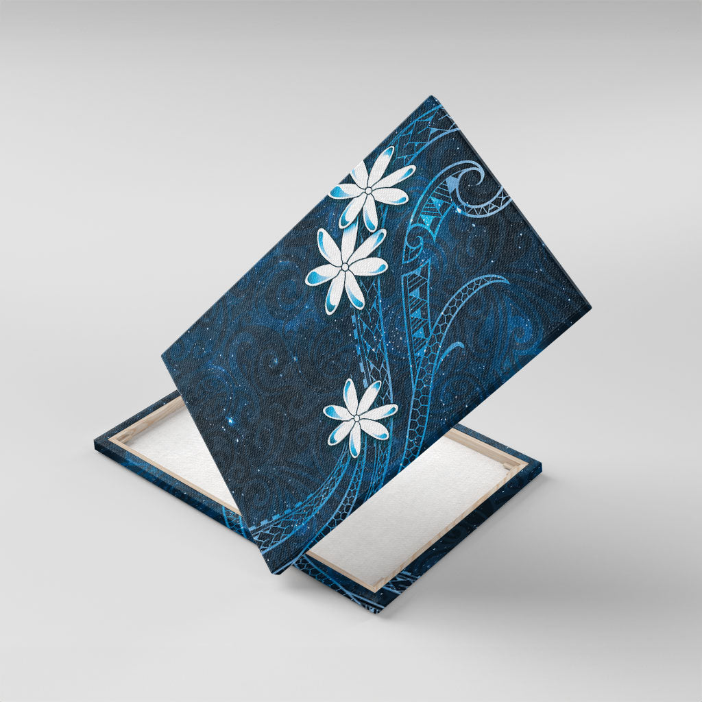 Tahiti Matarii Canvas Wall Art Tahitian Spring Blue Galaxy LT05 With Frame Blue - Polynesian Pride
