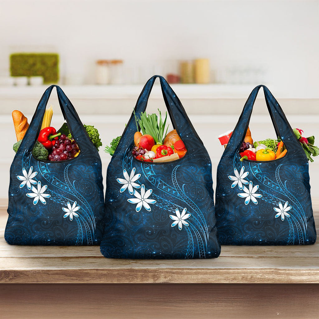 Tahiti Matarii Grocery Bag Tahitian Spring Blue Galaxy LT05 3-pack One Size Blue - Polynesian Pride