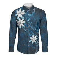 Tahiti Matarii Long Sleeve Button Shirt Tahitian Spring Blue Galaxy LT05 Unisex Blue - Polynesian Pride