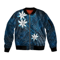 Tahiti Matarii Sleeve Zip Bomber Jacket Tahitian Spring Blue Galaxy LT05 Unisex Blue - Polynesian Pride