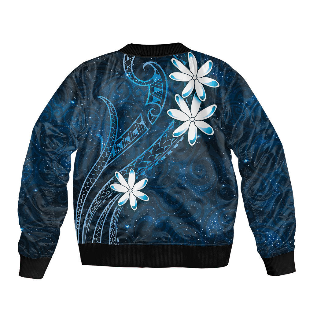 Tahiti Matarii Sleeve Zip Bomber Jacket Tahitian Spring Blue Galaxy LT05 - Polynesian Pride