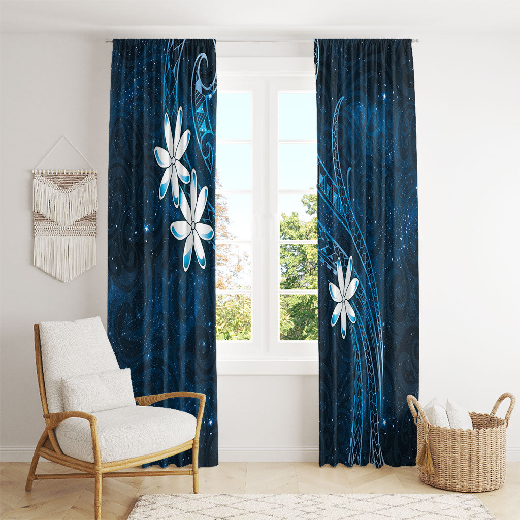 Tahiti Matarii Window Curtain Tahitian Spring Blue Galaxy LT05 - Polynesian Pride