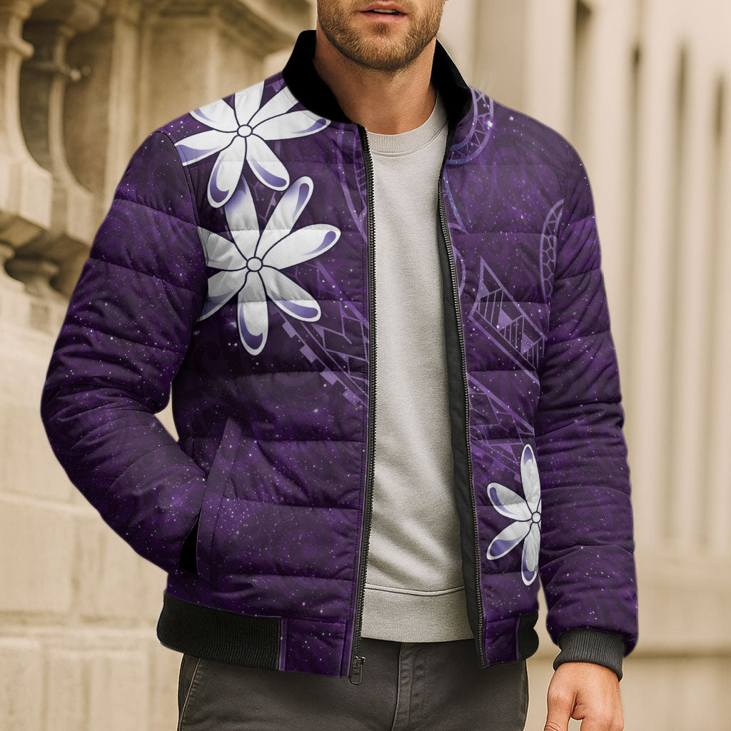 Tahiti Matarii Bomber Puffer Jacket Tahitian Spring Purple Galaxy LT05 - Polynesian Pride