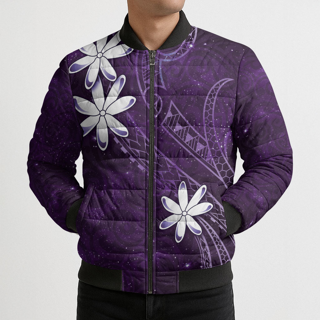 Tahiti Matarii Bomber Puffer Jacket Tahitian Spring Purple Galaxy LT05 - Polynesian Pride