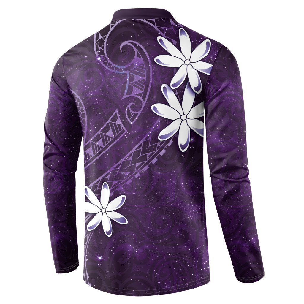 Tahiti Matarii Button Sweatshirt Tahitian Spring Purple Galaxy LT05 - Polynesian Pride