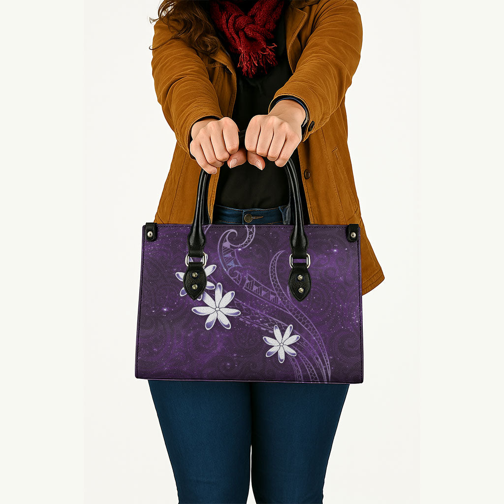 Tahiti Matarii Leather Bag Tahitian Spring Purple Galaxy LT05 - Polynesian Pride