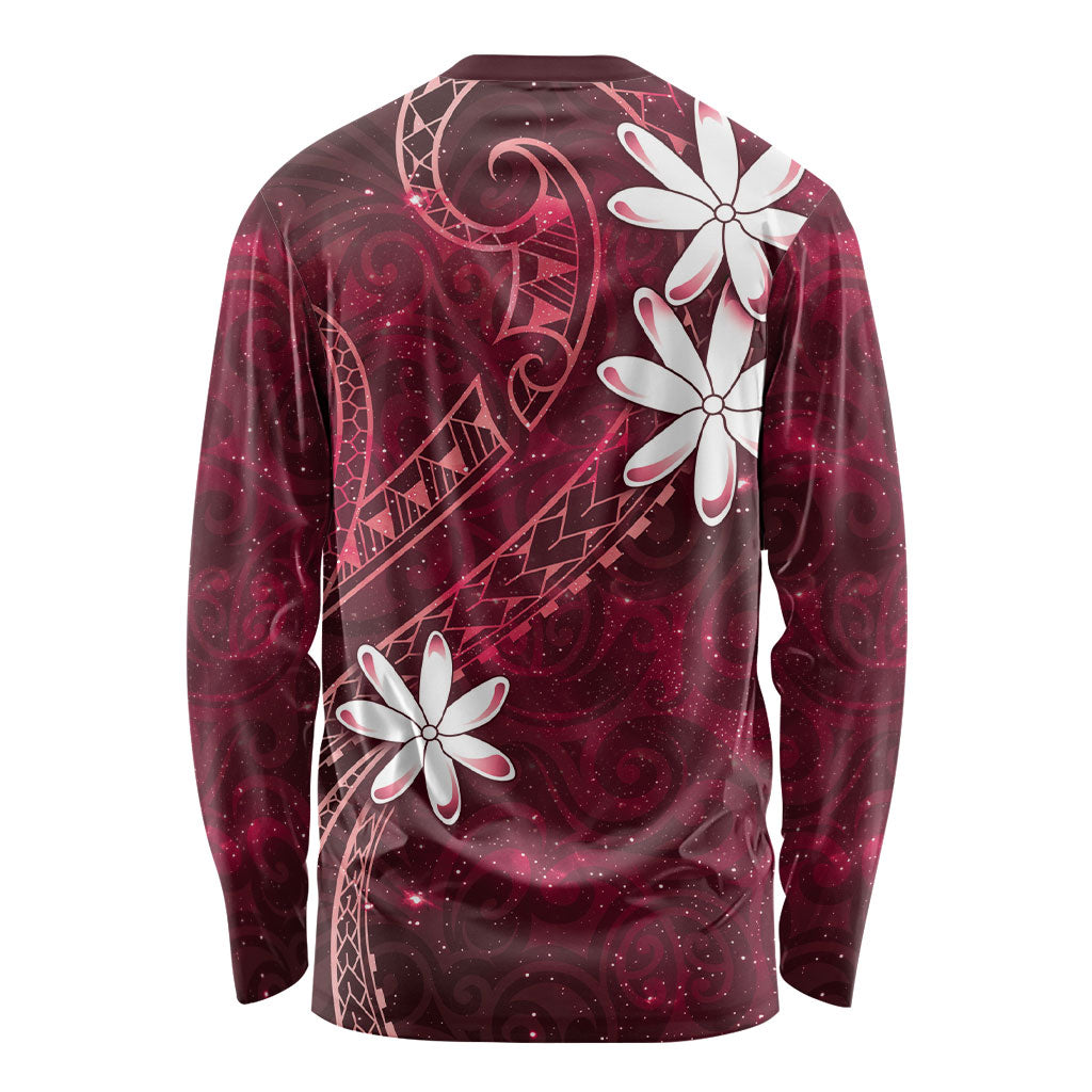 Tahiti Matarii Long Sleeve Shirt Tahitian Spring Red Galaxy LT05 - Polynesian Pride