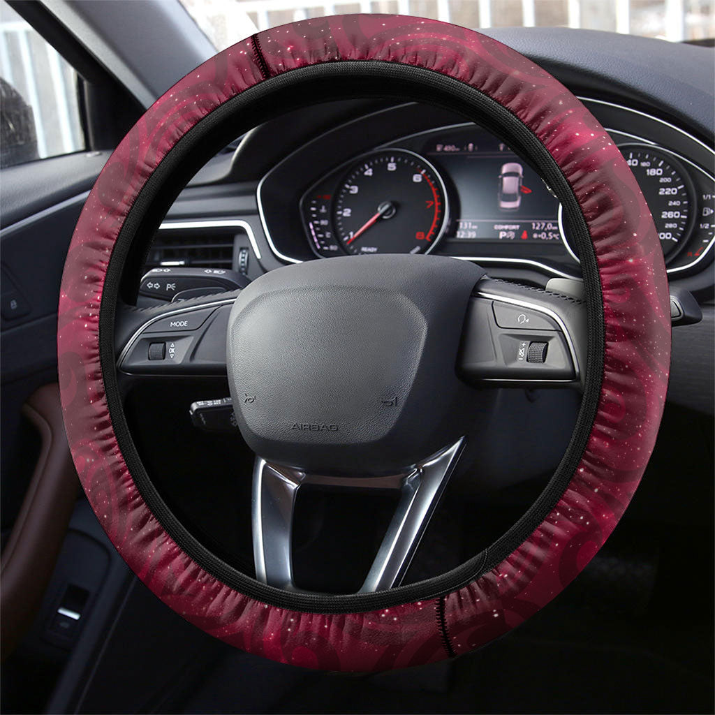 Tahiti Matarii Steering Wheel Cover Tahitian Spring Red Galaxy LT05 - Polynesian Pride