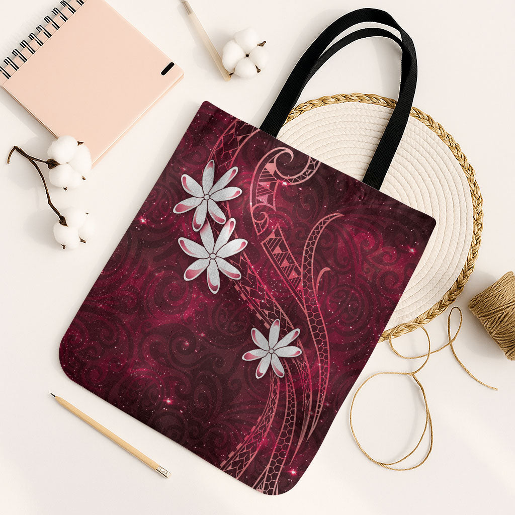 Tahiti Matarii Tote Bag Tahitian Spring Red Galaxy LT05 Black Strap One Size Red - Polynesian Pride