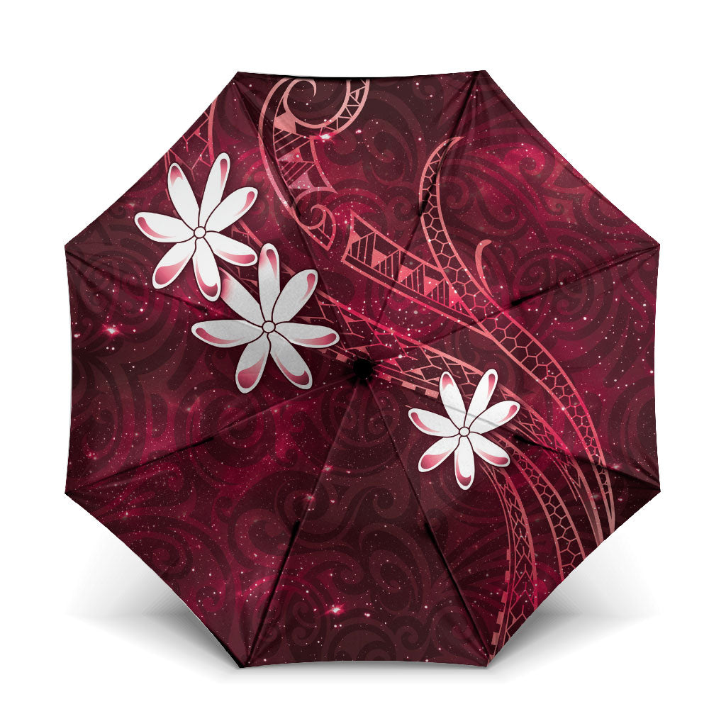 Tahiti Matarii Umbrella Tahitian Spring Red Galaxy LT05 One Size Folded 11.42 inch Opened Diameter 37.4 inch Red - Polynesian Pride