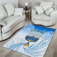 Polynesia Hanukkah Festival Area Rug With Menorah Polynesian Style LT05 - Polynesian Pride