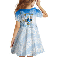 Polynesia Hanukkah Festival Family Matching Off Shoulder Long Sleeve Dress and Hawaiian Shirt With Menorah Polynesian Style LT05 - Polynesian Pride