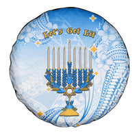 Polynesia Hanukkah Festival Spare Tire Cover With Menorah Polynesian Style LT05 - Polynesian Pride