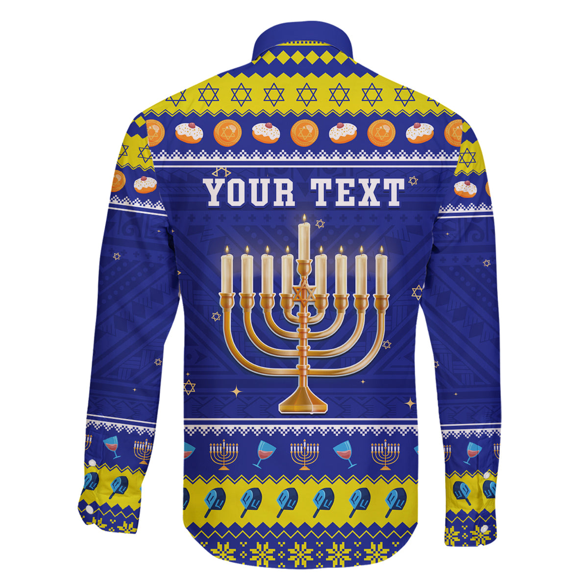 Personalised Polynesia Christmukkah Family Matching Puletasi Dress and Hawaiian Shirt Menorah With Polynesian Tribal Pattern LT05 - Polynesian Pride