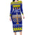 Personalised Polynesia Christmukkah Long Sleeve Bodycon Dress Menorah With Polynesian Tribal Pattern LT05 Long Dress Blue - Polynesian Pride