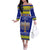 Personalised Polynesia Christmukkah Off The Shoulder Long Sleeve Dress Menorah With Polynesian Tribal Pattern LT05 Women Blue - Polynesian Pride