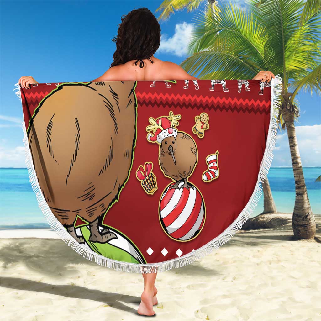 New Zealand Kiwi Christmas Beach Blanket Paua Shell Glitter Green LT05 - Polynesian Pride