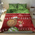 New Zealand Kiwi Christmas Bedding Set Paua Shell Glitter Green