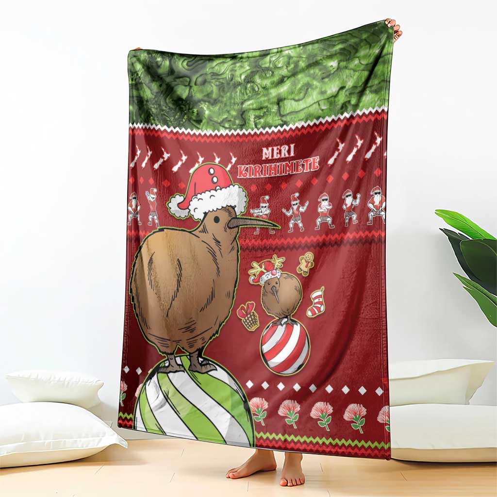 New Zealand Kiwi Christmas Blanket Paua Shell Glitter Green LT05 - Polynesian Pride