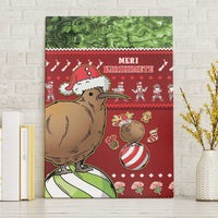 New Zealand Kiwi Christmas Canvas Wall Art Paua Shell Glitter Green LT05 Without Frame Red - Polynesian Pride