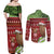 New Zealand Kiwi Christmas Couples Matching Off Shoulder Maxi Dress and Long Sleeve Button Shirt Paua Shell Glitter Green