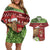 New Zealand Kiwi Christmas Couples Matching Off Shoulder Short Dress and Hawaiian Shirt Paua Shell Glitter Green