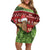 New Zealand Kiwi Christmas Family Matching Off Shoulder Short Dress and Hawaiian Shirt Paua Shell Glitter Green