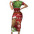 New Zealand Kiwi Christmas Family Matching Short Sleeve Bodycon Dress and Hawaiian Shirt Paua Shell Glitter Green