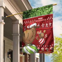 New Zealand Kiwi Christmas Garden Flag Paua Shell Glitter Green LT05 House Flag Red - Polynesian Pride