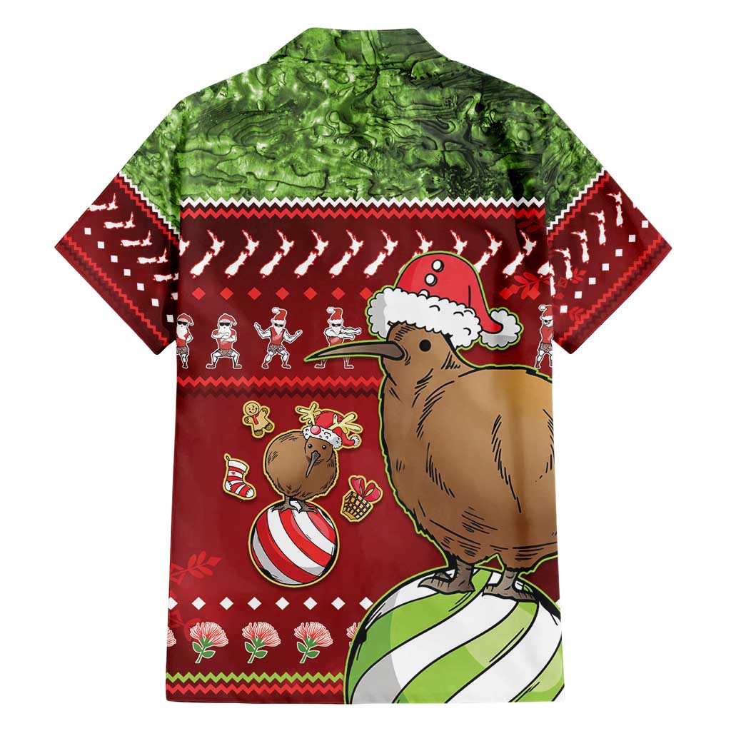 New Zealand Kiwi Christmas Hawaiian Shirt Paua Shell Glitter Green LT05 - Polynesian Pride
