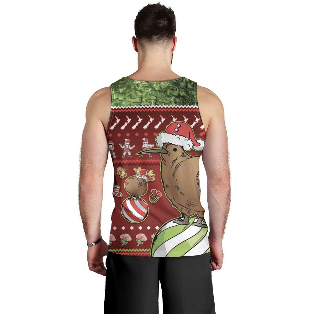 New Zealand Kiwi Christmas Men Tank Top Paua Shell Glitter Green LT05 - Polynesian Pride