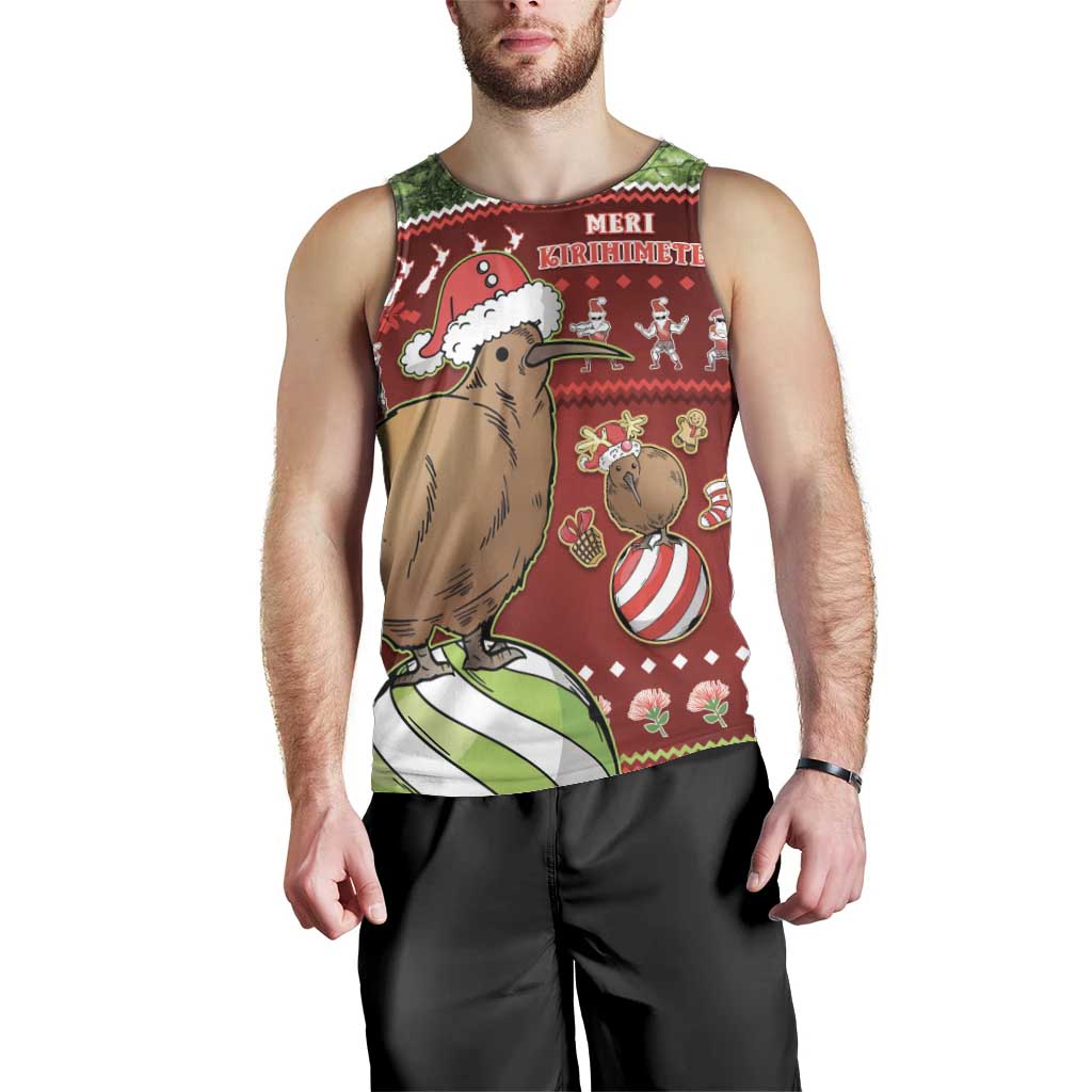 New Zealand Kiwi Christmas Men Tank Top Paua Shell Glitter Green LT05 - Polynesian Pride