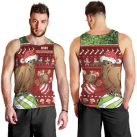 New Zealand Kiwi Christmas Men Tank Top Paua Shell Glitter Green LT05 - Polynesian Pride