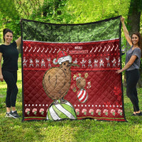 New Zealand Kiwi Christmas Quilt Paua Shell Glitter Green