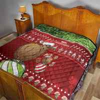 New Zealand Kiwi Christmas Quilt Paua Shell Glitter Green