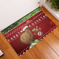 New Zealand Kiwi Christmas Rubber Doormat Paua Shell Glitter Green LT05 - Polynesian Pride