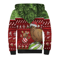 New Zealand Kiwi Christmas Sherpa Hoodie Paua Shell Glitter Green LT05 - Polynesian Pride