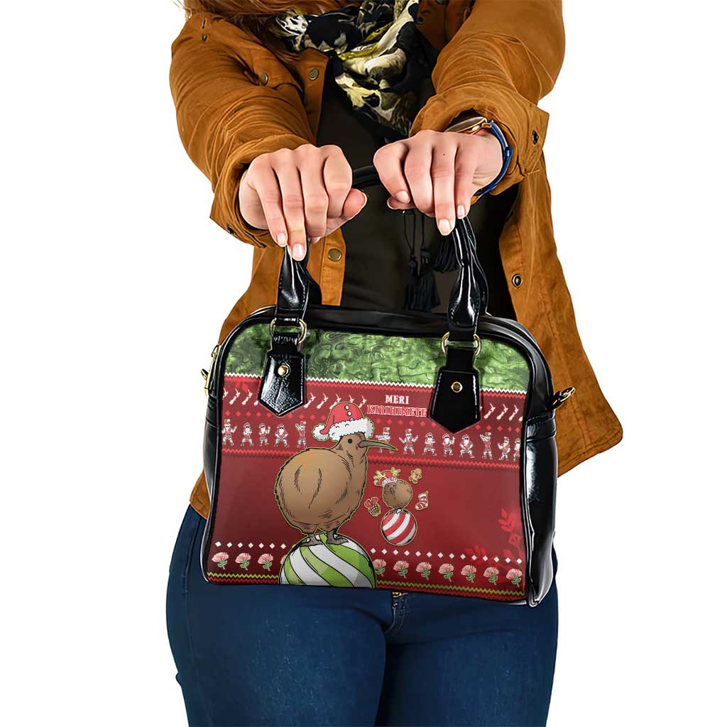 New Zealand Kiwi Christmas Shoulder Handbag Paua Shell Glitter Green