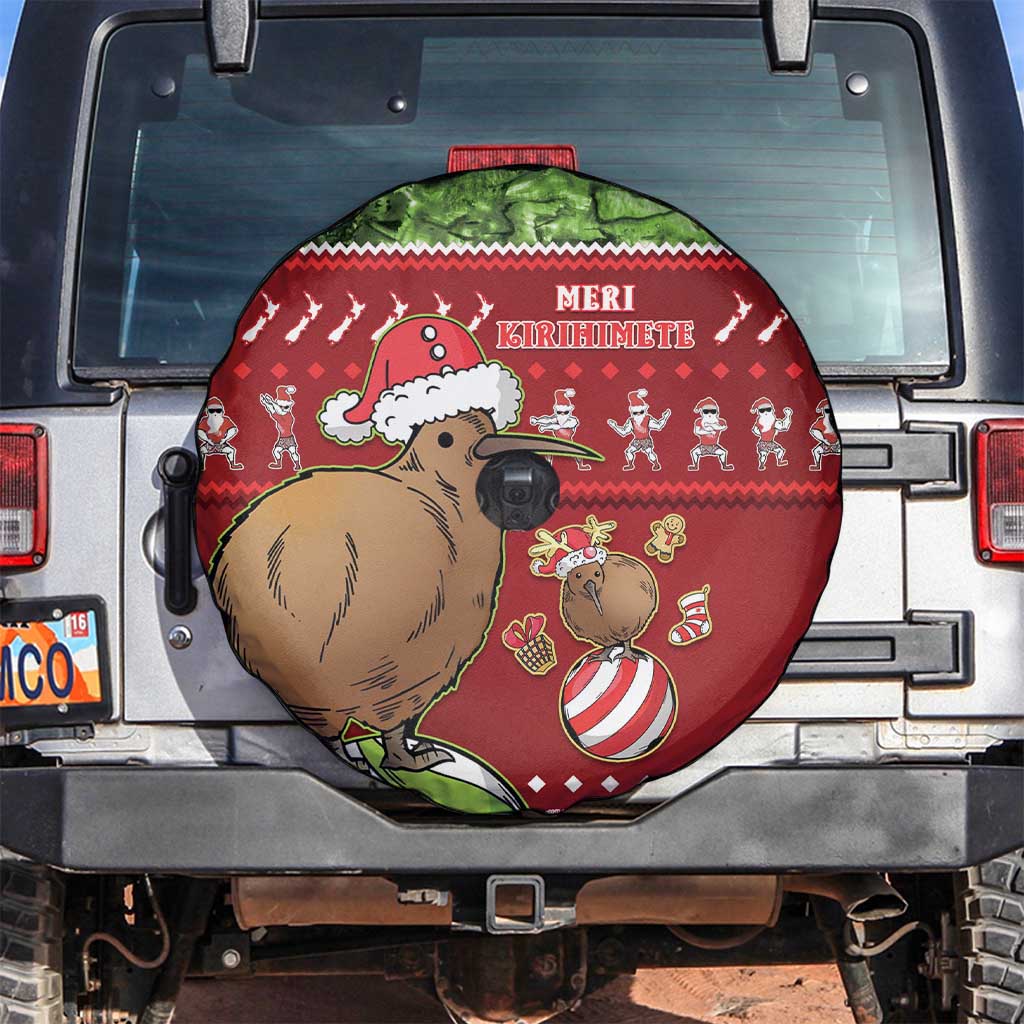 New Zealand Kiwi Christmas Spare Tire Cover Paua Shell Glitter Green LT05 Red - Polynesian Pride
