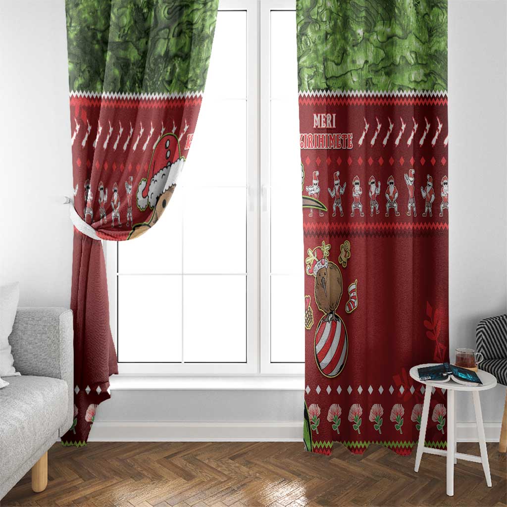 New Zealand Kiwi Christmas Window Curtain Paua Shell Glitter Green LT05 - Polynesian Pride