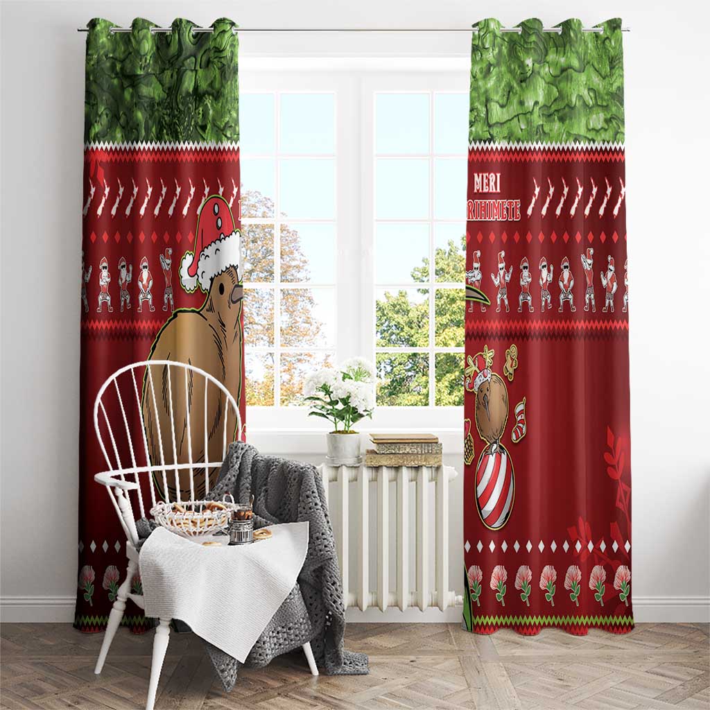 New Zealand Kiwi Christmas Window Curtain Paua Shell Glitter Green LT05 - Polynesian Pride
