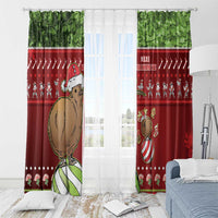 New Zealand Kiwi Christmas Window Curtain Paua Shell Glitter Green LT05 - Polynesian Pride
