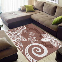 Polynesia Area Rug Brown Tribal Turtle Floral Pattern LT05 - Polynesian Pride