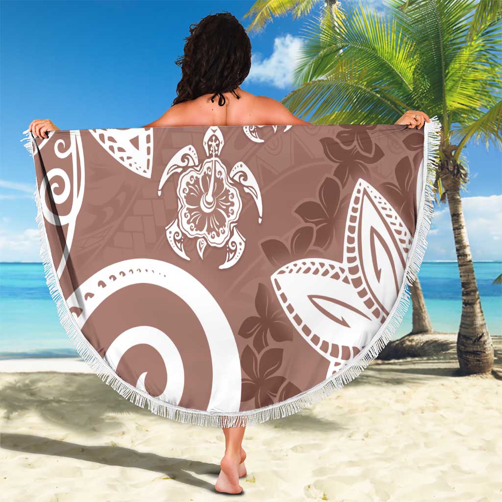 Polynesia Beach Blanket Brown Tribal Turtle Floral Pattern LT05 - Polynesian Pride